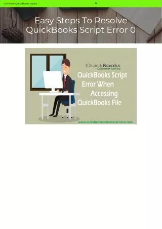 Easy Steps To Resolve QuickBooks Script Error 0