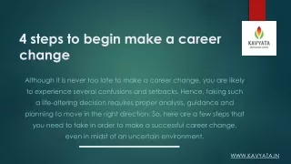 4 steps to begin make a career change