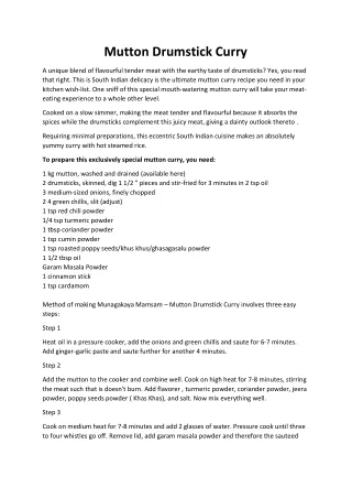 mutton drumstick curry