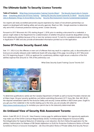 Not known Factual Statements About Security Guard Ontario