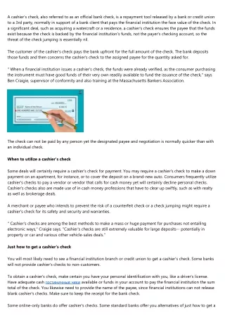 Cashier's checks: When to use one and how they function