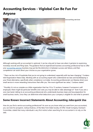 accounting services viglobal can be fun for anyone