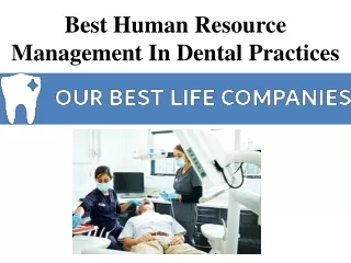 best human resource management in dental practices