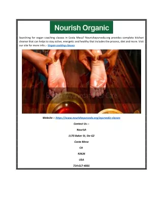 Vegan cooking classes | Nourishayurveda.org