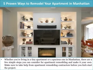 5 Proven Ways to Remodel Your Apartment in Manhattan