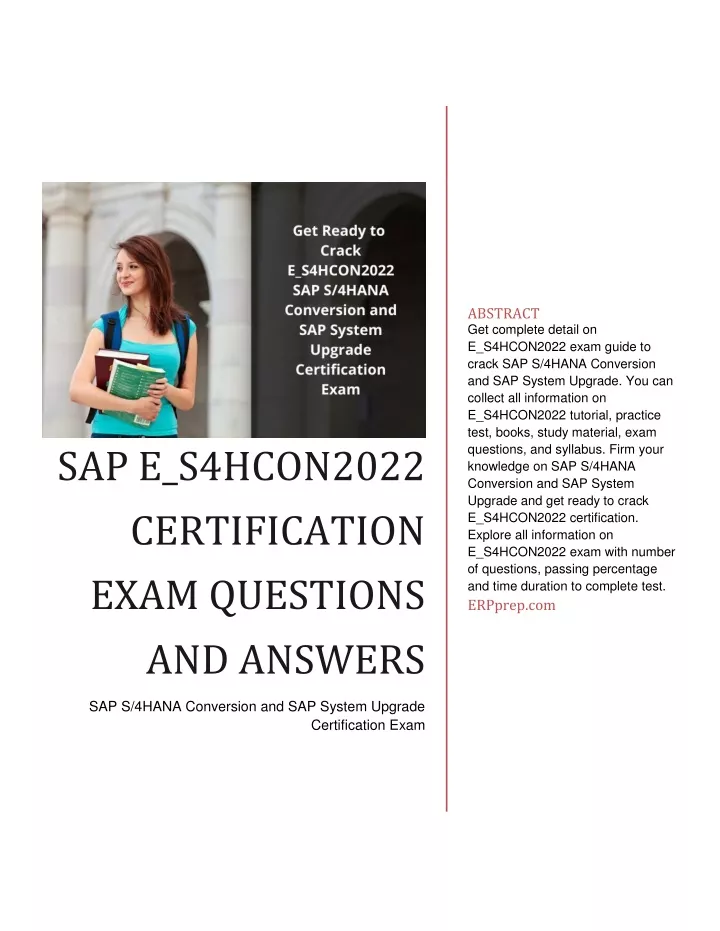 abstract get complete detail on e s4hcon2022 exam