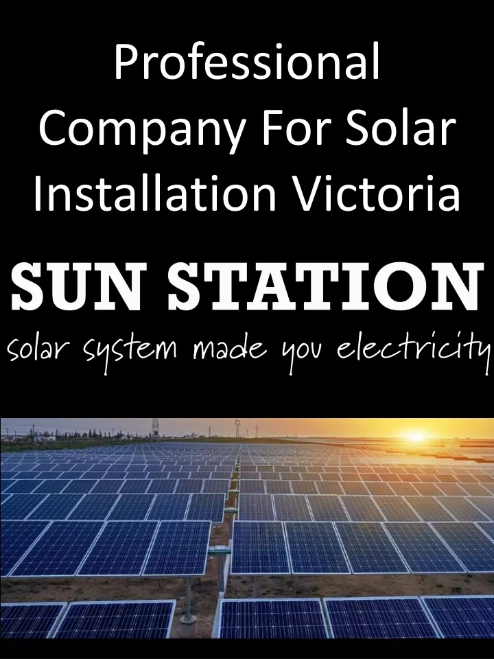 professional company for solar installation victoria
