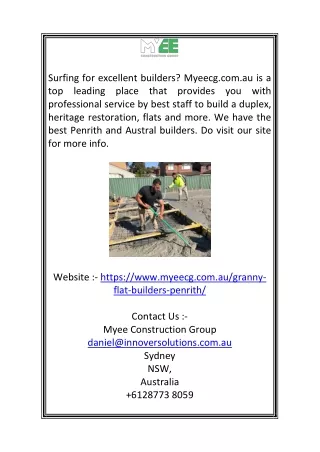 Penrith Builders  Myeecg.com.au