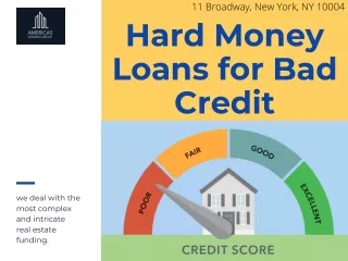 Hard Money Loans for Bad Credit