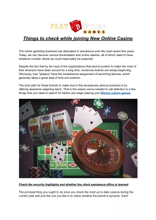 things to check while joining new online casino