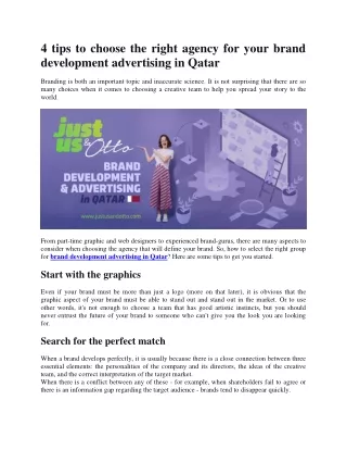 Brand development advertising in Qatar