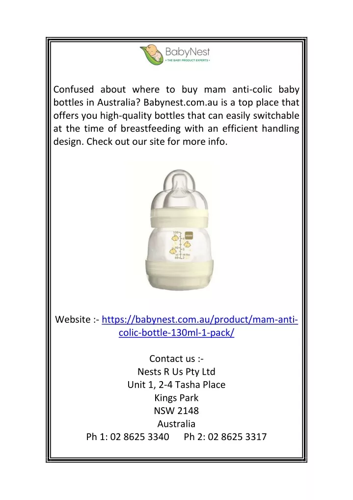 confused about where to buy mam anti colic baby