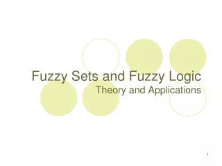 fuzzy sets and fuzzy logic theory and applications