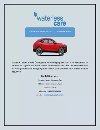 mobiler autowaschservice waterlesscare at