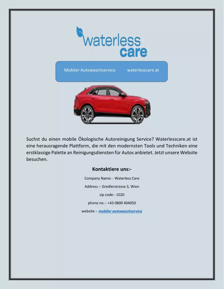 mobiler autowaschservice waterlesscare at