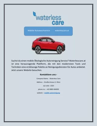 Mobile Autoreinigung           waterlesscare.at