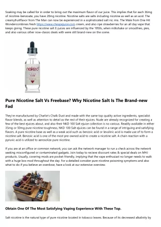 Nicotine Salt Juice.