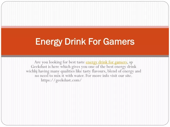 energy drink for gamers