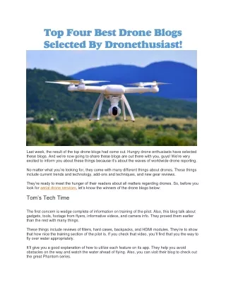 top four best drone blogs selected
