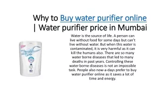 Why water purifier is necessary