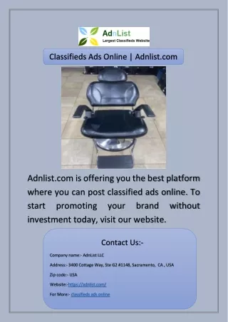 Classifieds Ads Online | Adnlist.com