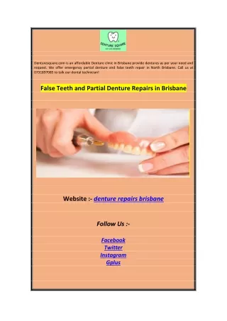 denturesquare com is an affordable denture clinic