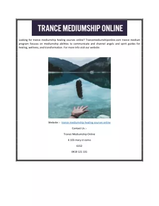 Trance Mediumship Healing Courses Online  Trancemediumshiponline.com (1)