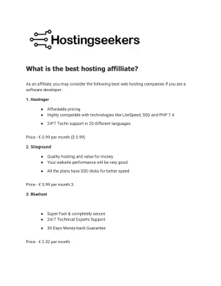 Best web hosting companies