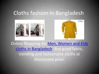 Online Cloths Fashion in Bangladesh