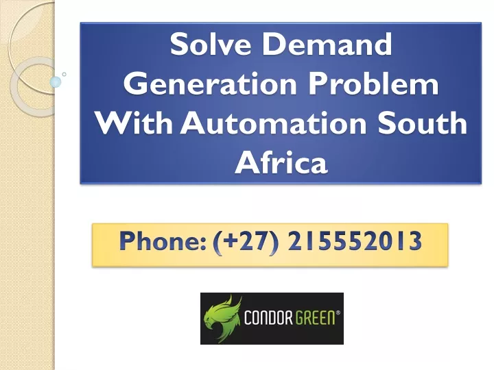 solve demand generation problem with automation south africa