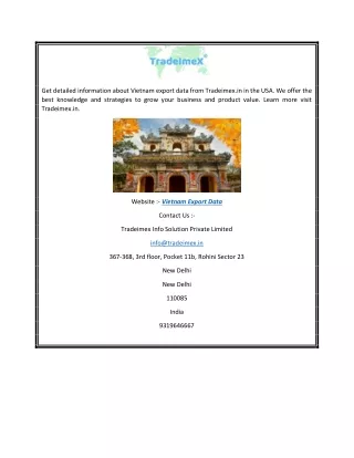 get detailed information about vietnam export