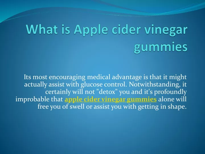 what is apple cider vinegar gummies