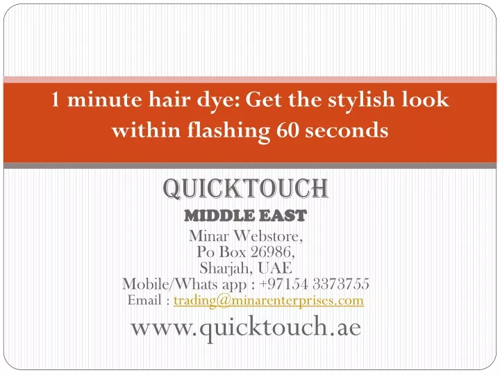 1 minute hair dye get the stylish look within flashing 60 seconds