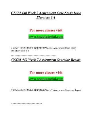 GSCM 440 Enthusiastic Teaching / snaptutorial.com