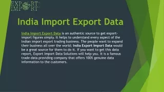 Import Export Data