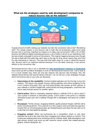 what are the strategies used by web development