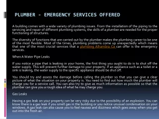 plumber emergency services offered