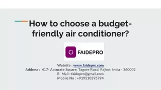 How to choose a budget-friendly air conditioner_