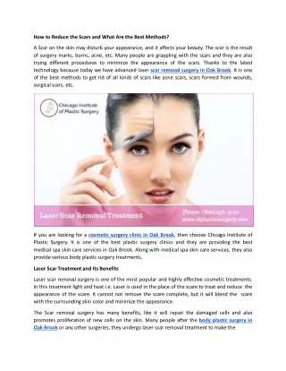 how to reduce the scars and what are the best
