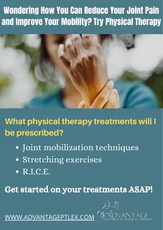Wondering How You Can Reduce Your Joint Pain and Improve Your Mobility Try Physical Therapy