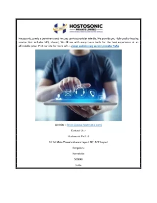 Cheap Web Hosting Service Provider India | Hostosonic.com