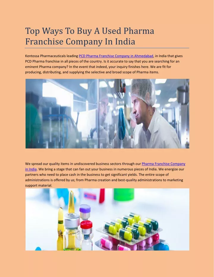 top ways to buy a used pharma franchise company