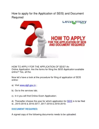 how to apply for the application of seis