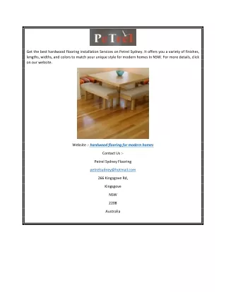 Hardwood Flooring For Modern Homes Petrelsydney.com