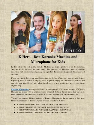 K Hero - Best Karaoke Machine and Microphone for Kids