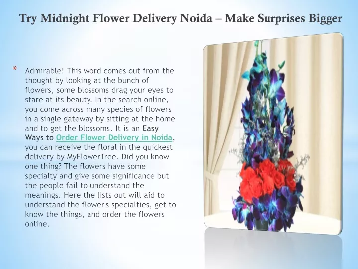 try midnight flower delivery noida make surprises