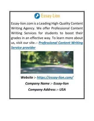 Professional Content Writing Service Provider | Essay-lion.com