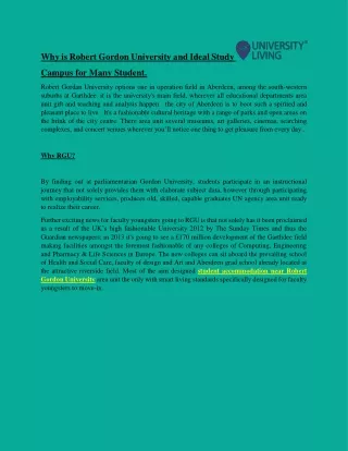 why is robert gordon university and ideal study