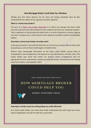How Mortgage Broker Could Help You