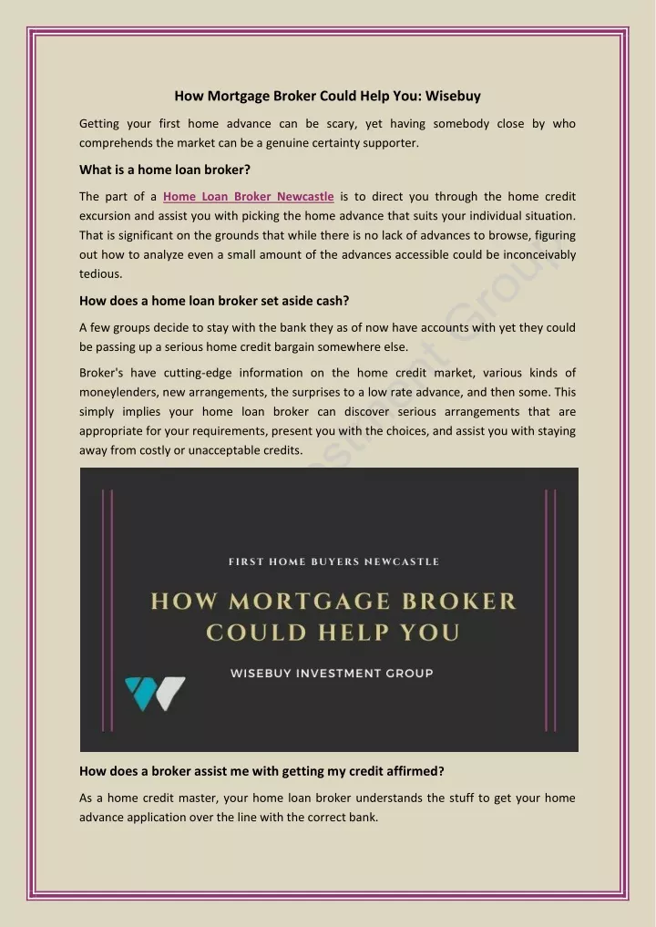 how mortgage broker could help you wisebuy